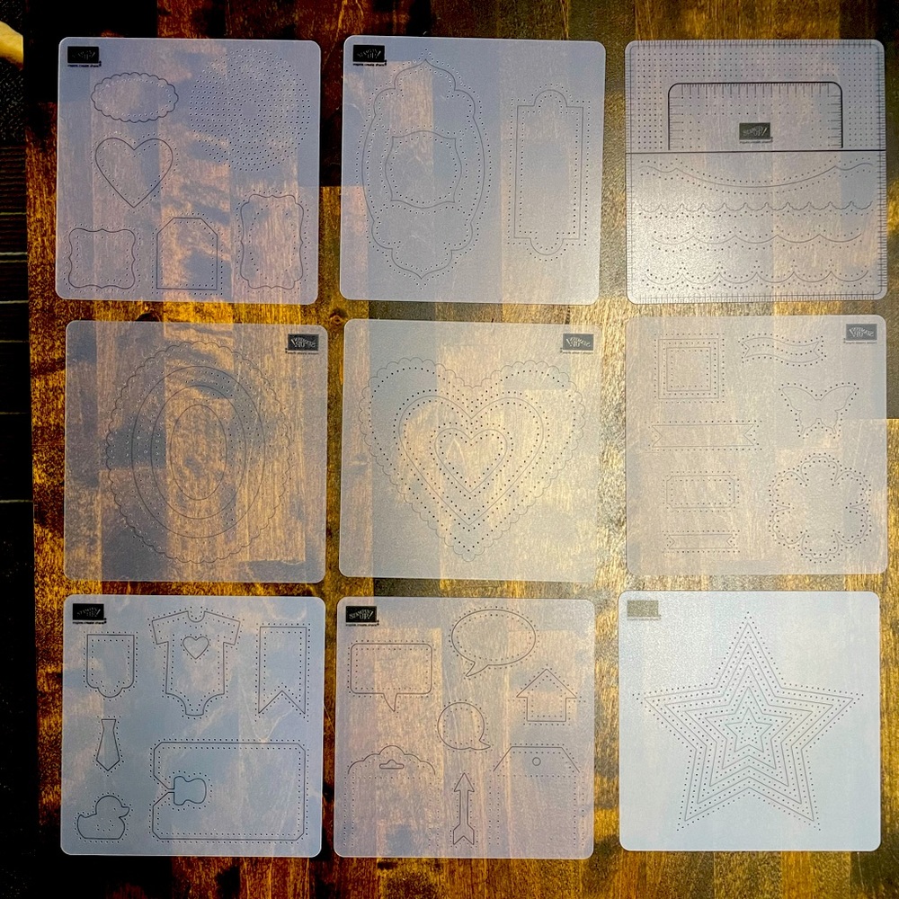 Stampin up stencils, paper-piercing templates